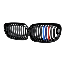 Glossy Black M-Color Front Kidney Grille Compatible with 2003-2006 E46 325Ci 330Ci Coupe Convertible
