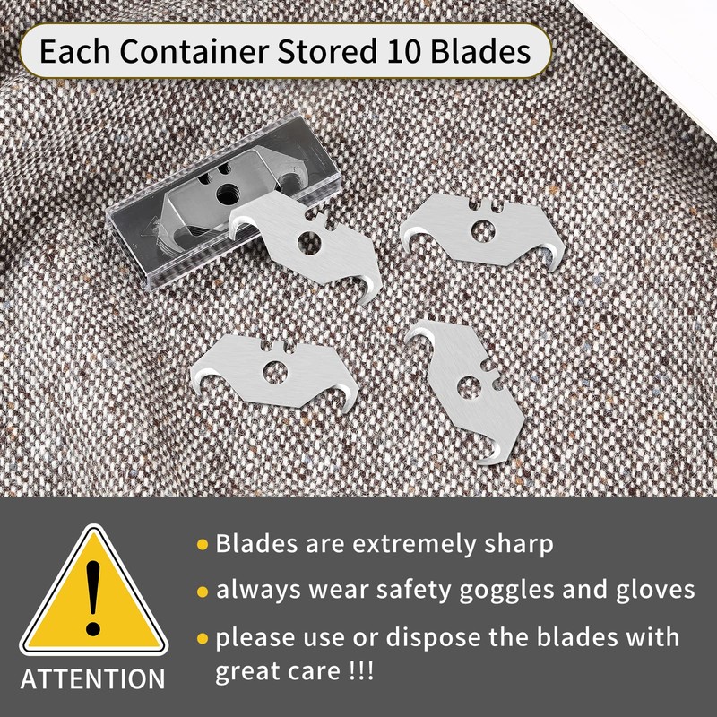 Vickay 30 Pack Utility Knife Hook Blades, SK5 Steel Heavy