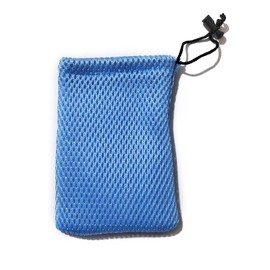 XYRSTOLR 5Pcs Nylon Mesh Drawstring Bag 5 x 3.5 Inch Small Storage Drawstring Pouch Bags for Mini Stuff MP3 Charger Earphone Key, Travel Kit Organizer for Lipstick Cosmetic Jewelry, Sky Blue