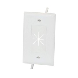 DATA COMM Electronics 45-0014-WH 1-Gang Cable Wall Plate w/ Flexible Opening, Low Voltage Wall Plate,Conceals Up to 6 Cables, Easy Installation,White