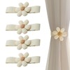 KASESSS 4 Pieces Curtain Tie Backs Rope, Flower Tie Backs