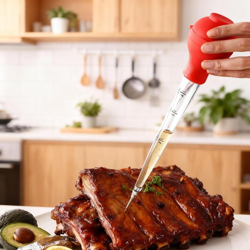 Mikim Turkey Baster Syringe Large, Long Meat Basters, 3/4 oz,