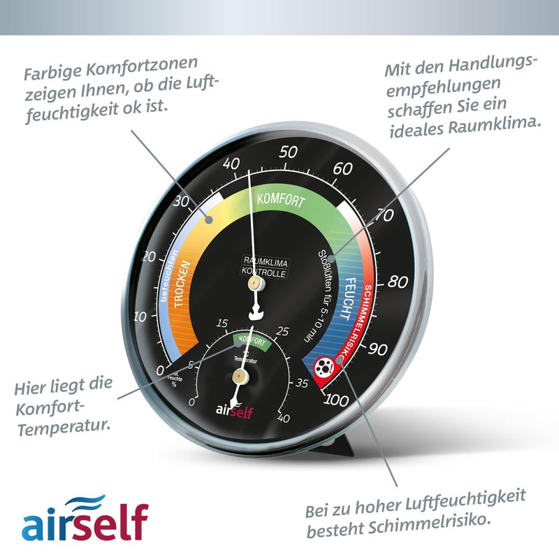 airself Thermohygrometer, Black