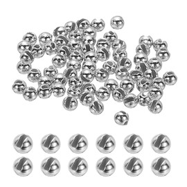 PATIKIL Fly Tying Tungsten Beads, 70 Pcs 2mm / 0.08 Inch Tungsten Slotted Bead Round Ball for Fly Tying Jig Hooks Fishing Materials, Silver Tone
