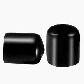 50pcs Screw Thread Protection Caps Inner Diameter 15mm PVC Rubber Round Tube Bolt Caps Plastic End Cap Black Thread Protectors
