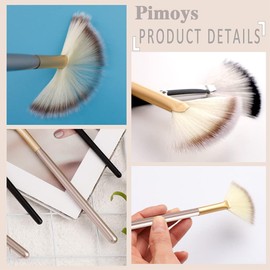 Pimoys 6 Pieces Fan Brushes for Facials Slim Soft Face Mask Brush Applicator for Glycolic Acid Peel Mask Esthetician Face Makeup Brush