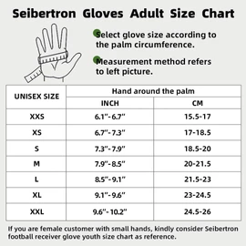 Seibertron Pro 3.0 Elite Ultra-Stick Sports Receiver Glove American Football Gloves Youth and Adult Black XXL