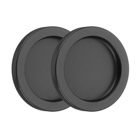 uxcell 2PCS Round Shower Glass Sliding Door Handles, 0.2" Aluminum Alloy Back-to-Back Bathroom Door Handles, Paste Stick-on Fixing Shower Pulls Door Pocket Sliding Knobs, Black