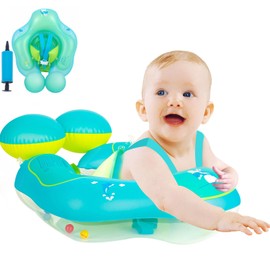 Baby Inflatable Baby Swimming Float 0-6 Months Baby Pool Float with Safety Seat 6-12 Months Infant Toddler Swimming Float Newborn Baby Swim Float Swimming Ring for Baby 6-12-36 Months