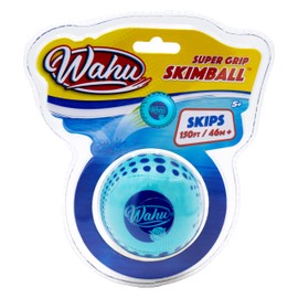 Wahu Super Grip 100% Waterproof Skimball Pool Toy, Water Skipping Ball for Pool and Beach, Skips Over 150' on Water, Blue