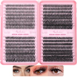 Lash Clusters, 640 Pcs Eyelashes Cluster Extensions 9-16mm Flufffy Individual Lashes 30D-60D D Curl False Eyelashes (30D~60D Kit 9-16 mm)
