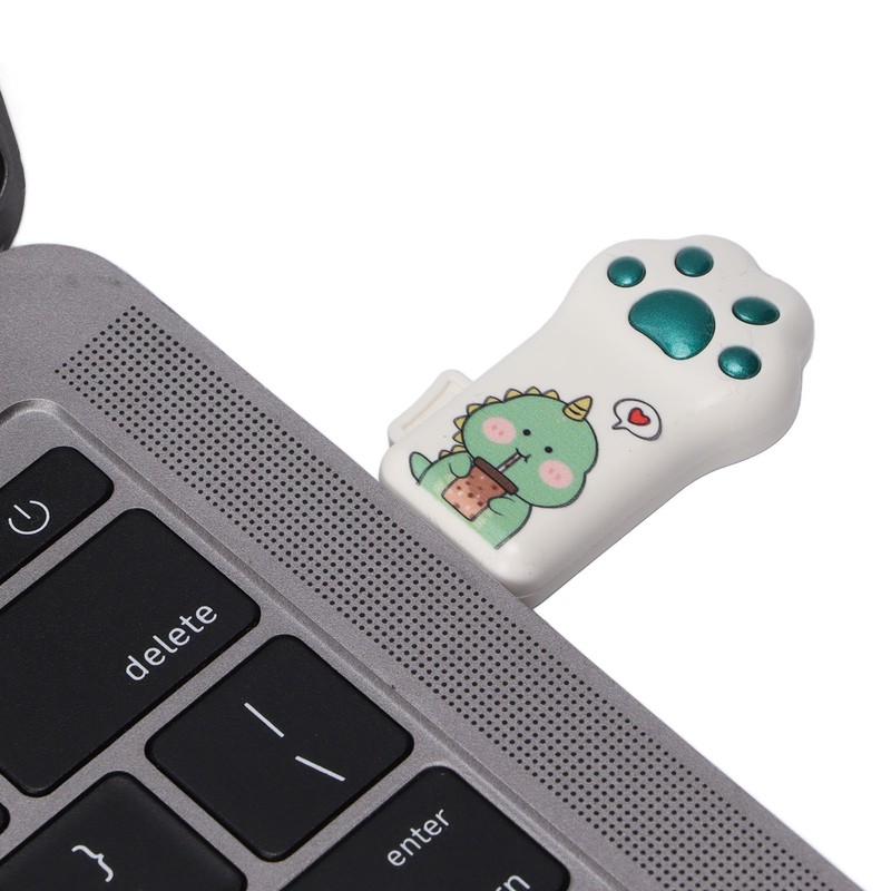 Flash Drive Green Dinosaur Pattern Cat Paw Shape USB2.0 Memory
