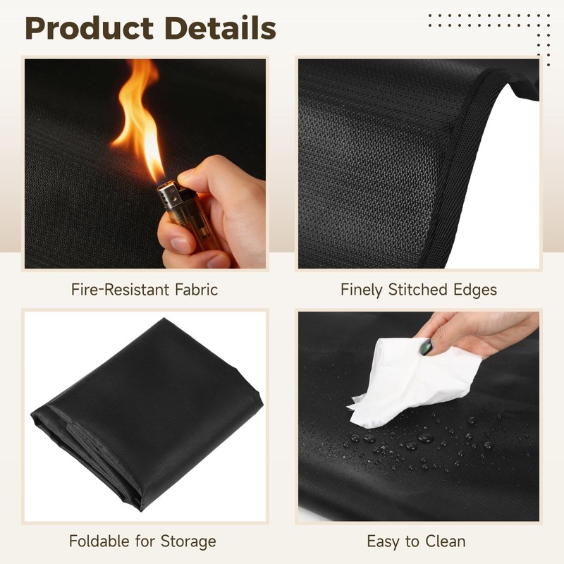 Skdqiee Fireproof Mat 39.4 x 39.4 Inch, Fiberglass Insulation Pad,