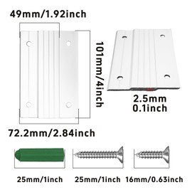 AUXBC 2 Pairs 4 Inch French Cleat Hanger Z Hanger, Aluminum Alloy Wall Mounting Mirror Brackets, Heavy-Duty Z Bar Hanger Supports for Mirrors, Pictures, Whiteboards, Artwork Frames