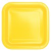 Unique Party 30840 - 18cm Square Soft Yellow Party Plates,