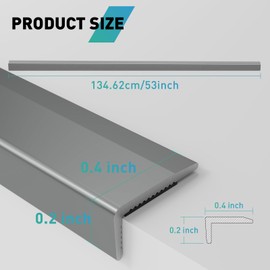 FCSOTSPS 10Pack Tile Edge Trim,53''x0.4'' Peel and Stick Aluminum Backsplash Trim,Self Adhesive Decorative Marble Tile Liner,Matte Gray