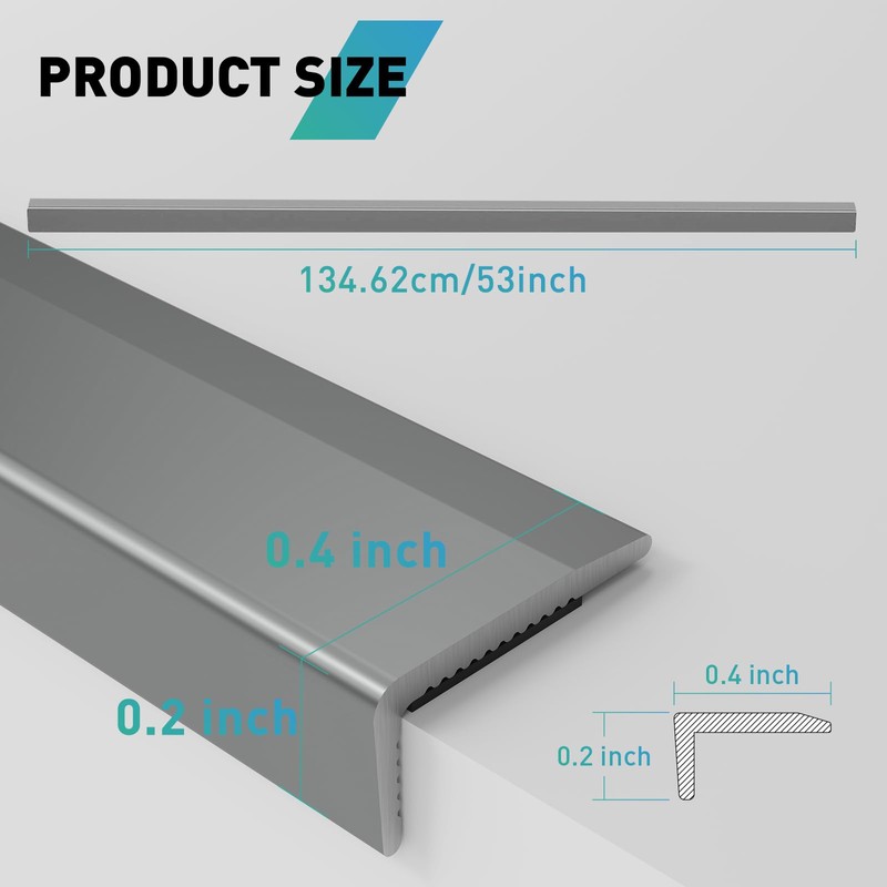 FCSOTSPS 10Pack Tile Edge Trim,53''x0.4'' Peel and Stick Aluminum Backsplash