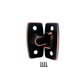 QCAA Heavy Forged Solid Brass Door Latch, 90 Degree Right Angle Door Latch Buckle for Doors & Windows, Small, 1.75", Aged Classic Bronze, 1 Pack, Made in Taiwan