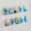 Handmade Press on Nails Short Duck 3D Floral Thick Acrylic