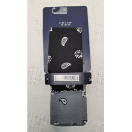 Unbranded 2 PACK  Paisley Bandanas100% Cotton Black/Gray