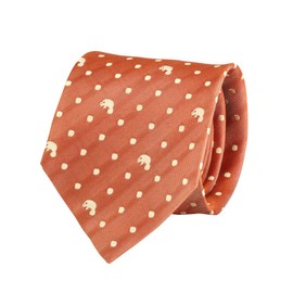 [COLORATA] Carolata Sea Life Pattern Necktie (100% Silk / Jacquard Woven), Animal Pattern, Animal Pattern, 57.1 x 3.3 inches (145 x 8.5 cm), Gift Present, terracotta