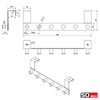 SOTECH Linea II Door Coat Rack (Brushed Stainless Steel, 380