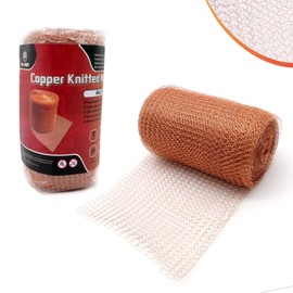 Knitted Pure Copper Mesh Roll 5" x 32ft – Rustproof Wire Mesh for Rodent Control, Hole Blocking, Flexible Copper Wool Barrier for DIY, Home Sealing, EMI/RFI Shielding