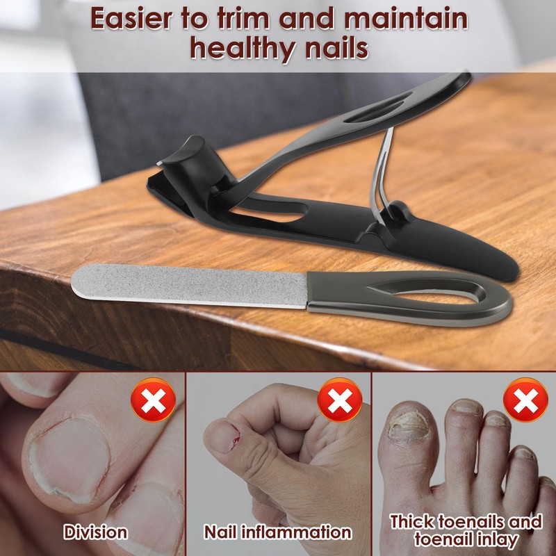 Nail Clippers for Seniors Angled Head Ergonomic Toenail Clippers with