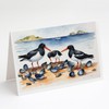 Caroline's Treasures Oystercatchers Feeding Greeting Cards Pack of 8 Blank