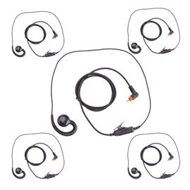 POFENAL Motorola SL300 Earpiece & TLK 100 Walkie Talkie Headset | SL3500e/SL7550 Radio Headset with Mic PTT | Compatible with Motorola SL300/TLK100/SL1K/SL1M/SL4000(C-Shape, 5 Pack)