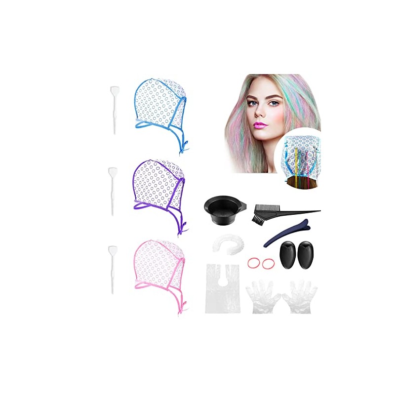 Hair Highlighting Kit Disposable Highlight Cap Coloring Dye Tool Set