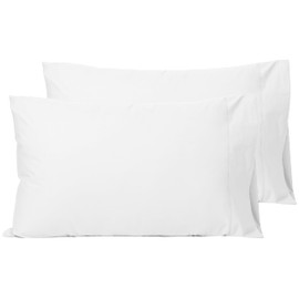 Sylvanora Pillow Cases 2 Pack, Soft & Premium 100% Egyptian Cotton Bedding, Breathable with Envelope Closure, Standard Size 50x75cm (White, Pack of 2)