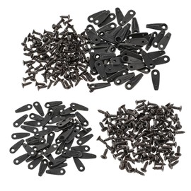 50 Pcs Picture Frame Backing Clips Buckle Black Back Pictures Frame Hardware Backing Clips Flat Metal Turn Button with Screws for Pictures Hanging, Artwork, Gift Box, Decoration Box