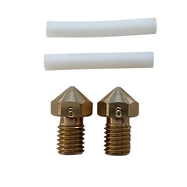 Smilyeez Listing for Flashforge Creator Pro 2 Nozzle and Tube Set: 2 High-Precision 0.6mm Brass Nozzles and 2 Durable PTFE Tubes - Optimal 3D Printing, Easy Installation, and Enhanced Longevity