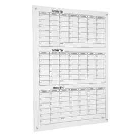 Acrylic Whiteboard Calendar 34x46” Quarterly Planner White Board Calendar Dry Erase Board 3 Month Dry Erase Calendar for Wall Acrylic Calendar Whiteboard Home office Large Wall Calendar