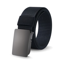 Monopa Nylon Golf Belt for Boys -Kids Tactical Belt with Metal Buckle for Baseball Softball Jeans (Gunmetal Buckle,Black, 90cm)