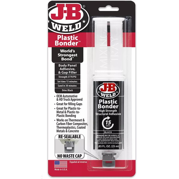 JB Weld Plastic Weld Quick Setting Epoxy Syringe Bonder Repair