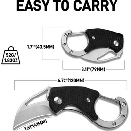 CJRB Anansi Mini EDC Folding Utility Knife, Compact Keychain Box Cutter with 1.61'' AR-RPM9 Steel G10 Handle, EDC Gadgets for Men Him Everyday Carry (1964)