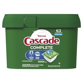 Cascade Complete Dishwasher Pods, ActionPacs Dishwasher Detergent, Fresh Scent, 63 Count