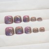 GlamRays Pack of 24 Rainbow Stickers Toenails Short Square False