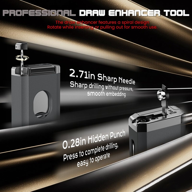 5-in-1 Torch Lighter, with Multi-use Tool, Punch, Draw Enhancer Tool,