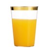 Munfix Gold Plastic Cups - 16 Oz Clear Tumblers with