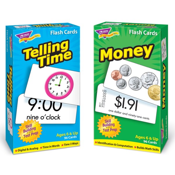 TREND ENTERPRISES, INC. T-53905 Time and Money Skill Drill Flash Cards Assortment