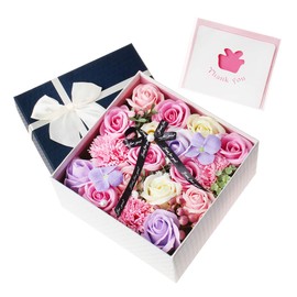 Soap Flowers in Gift Box, Creative, Square, Birthday, Mother’s Day, Anniversary, Teacher’s Day, Valentine’s Day, Wedding, Retirement, Promotion Party, Hospital Visit, Housewarming, Graduation