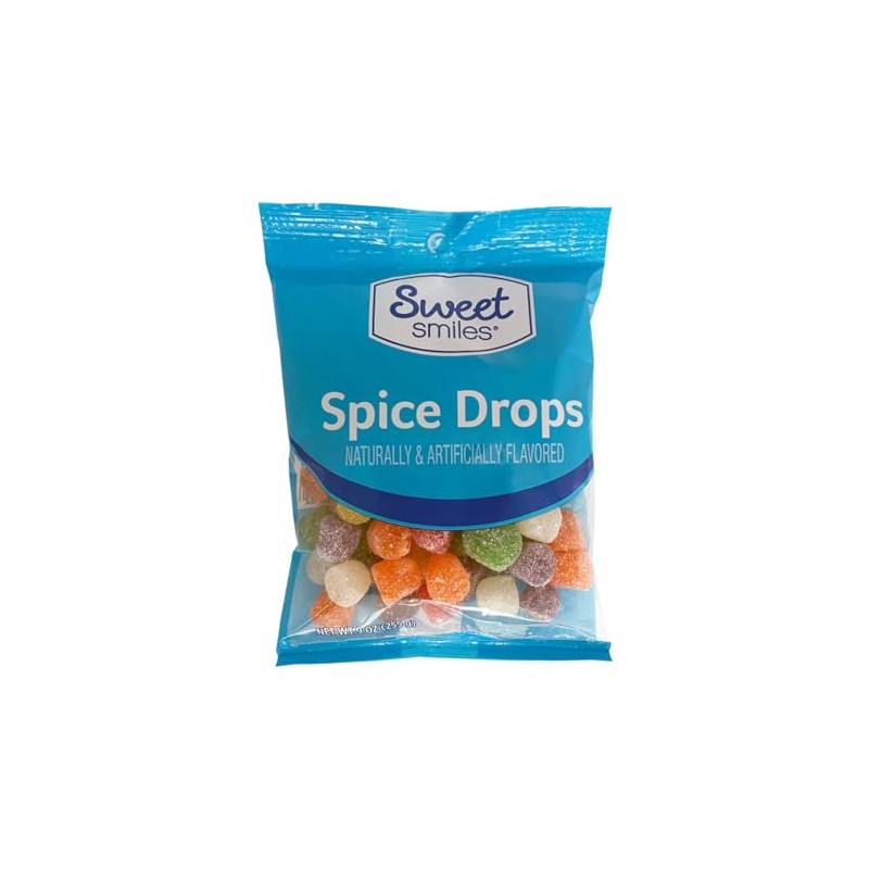 Sweet Smiles Spice Drops Jelly Candy 9 Oz Bag