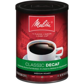 Melitta Classic Decaf Coffee, Medium Roast, Extra Fine Grind, 10.5 Ounce Can
