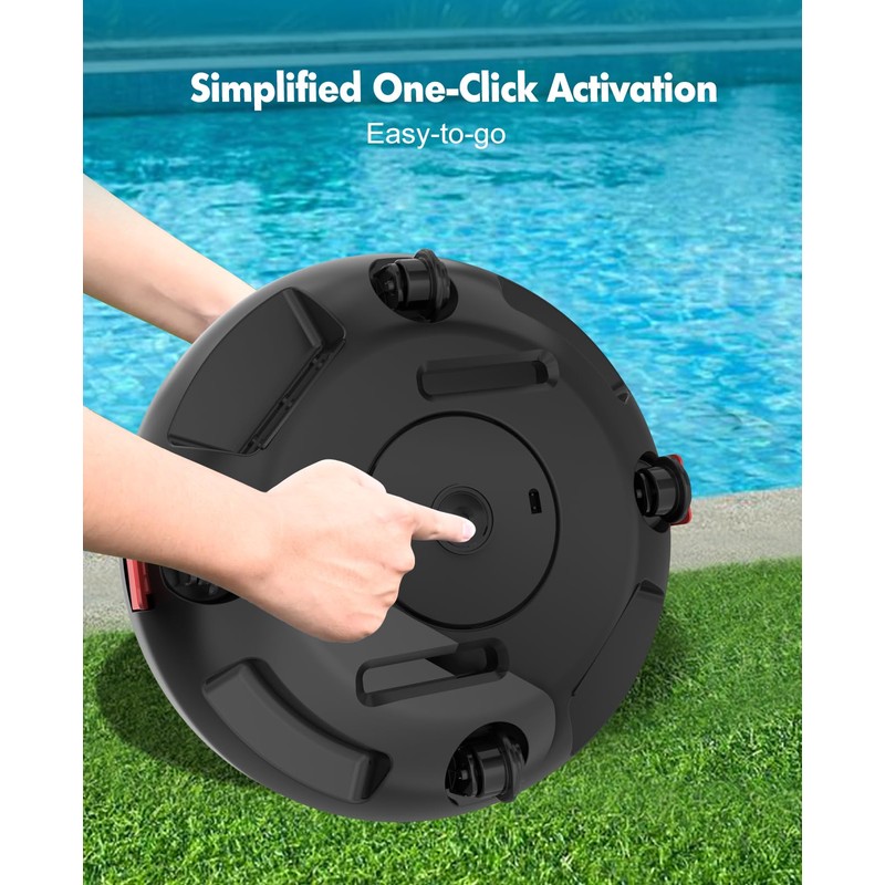 Cordless Robotic Pool Cleaner for Flat Bottom Pools - 90Min