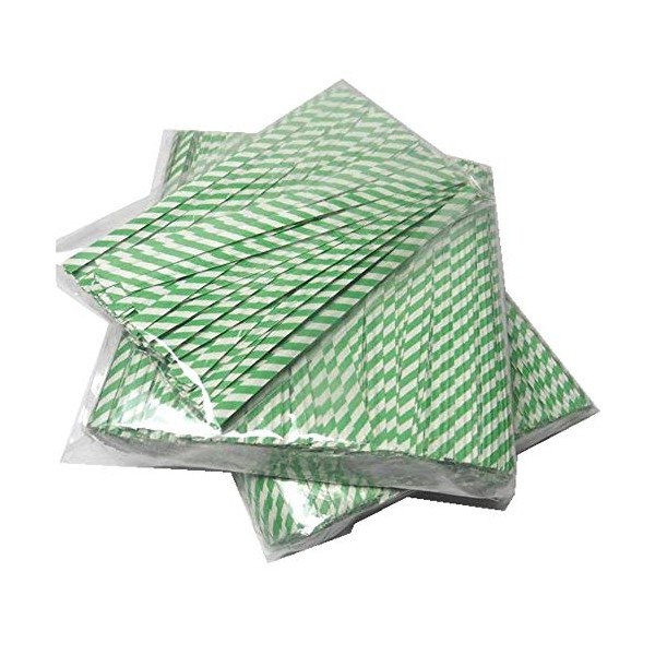 Weststone - 2000pcs Paper 4" x 5/32" (4mm) Twist Ties - Green Stripe