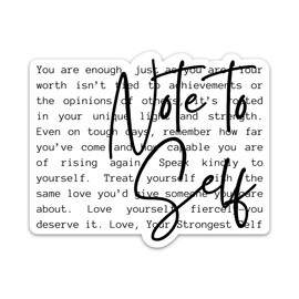 Note to Self Sticker Motivational Positive Affirmation You are Enough Sticker Inspirational Mental Health Waterproof Vinyl Stickers for Laptop Tumbler Water Bottle Decals Gifts for Adults Teens Kids