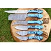 Chef Knife Custom Made Damascus Chef Knife Set Kitchen Cutlery